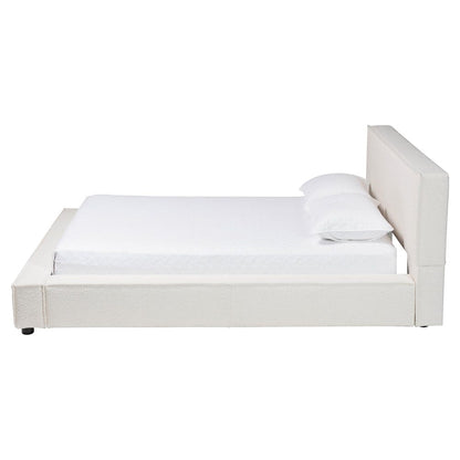Baxton Studio - Bardia Queen Size Bed in Cream/Black - BBT61216-Cream-Queen view 2