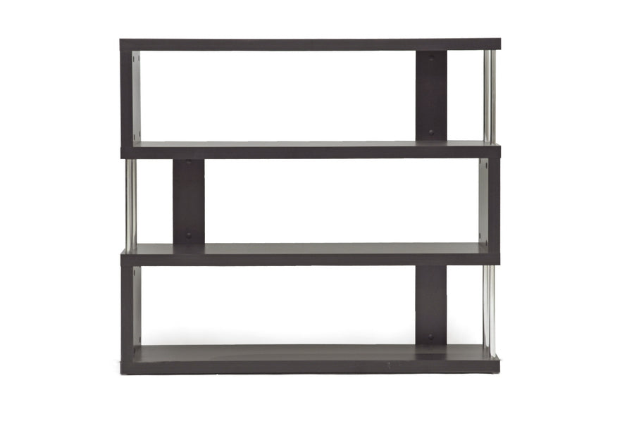 Baxton Studio - Barnes Bookshelf  in Dark Brown - FP-3D view 1