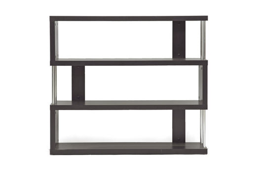 Baxton Studio - Barnes Bookshelf  in Dark Brown - FP-3D view 1
