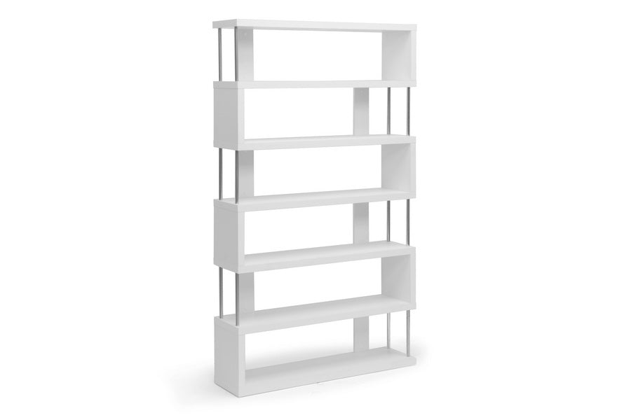Baxton Studio - Barnes Bookshelf  in White - FP-6D-White view 1