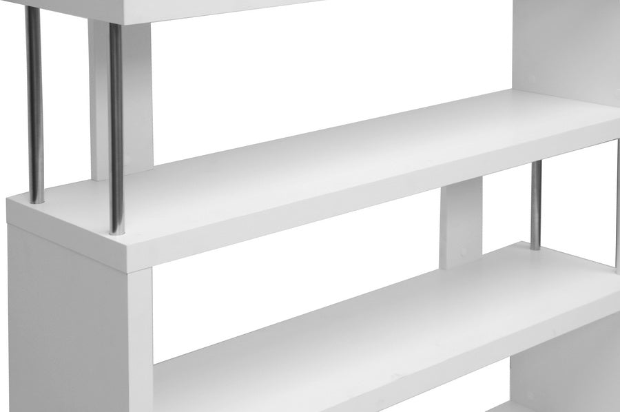 Baxton Studio - Barnes Bookshelf  in White - FP-6D-White view 3