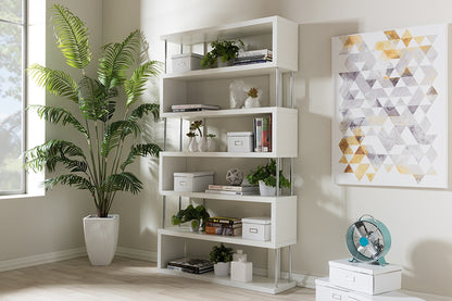 Baxton Studio - Barnes Bookshelf  in White - FP-6D-White view 4