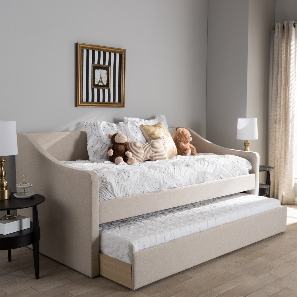 Baxton Studio - Barnstorm Daybed in Beige - CF8755-Beige-Day Bed view 9