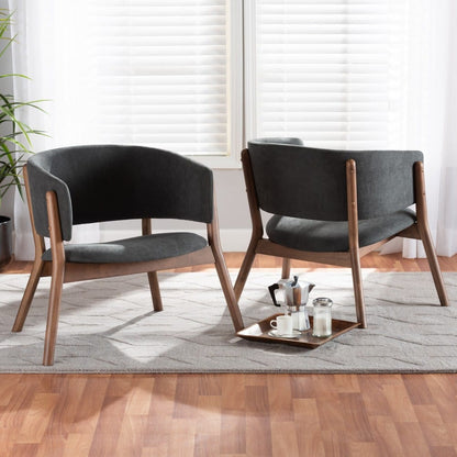 Baxton Studio - Baron Set of 2 Chairs in Dark Grey/Walnut Brown - RDC794S-AC-Dark Grey/Walnut-CC view 6
