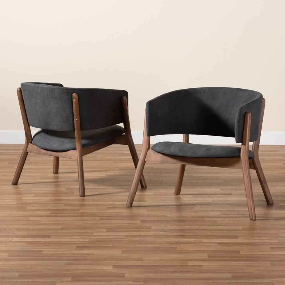 Baxton Studio - Baron Set of 2 Chairs in Dark Grey/Walnut Brown - RDC794S-AC-Dark Grey/Walnut-CC view 7