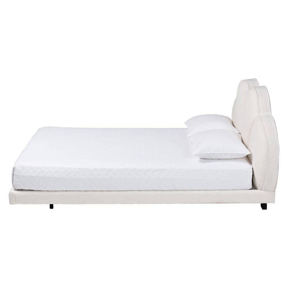 Baxton Studio - Barrera King Size Bed in Cream/Black - BBT61331-Floating Bed-Cream-King view 2