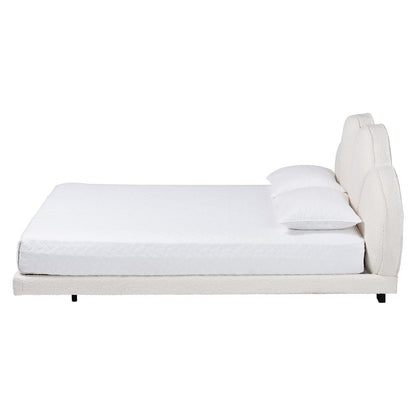 Baxton Studio - Barrera King Size Bed in Cream/Black - BBT61331-Floating Bed-Cream-King view 2