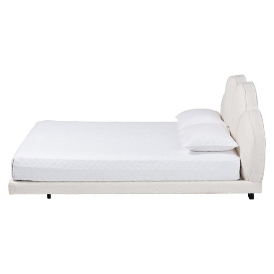 Baxton Studio - Barrera King Size Bed in Cream/Black - BBT61331-Floating Bed-Cream-King view 2