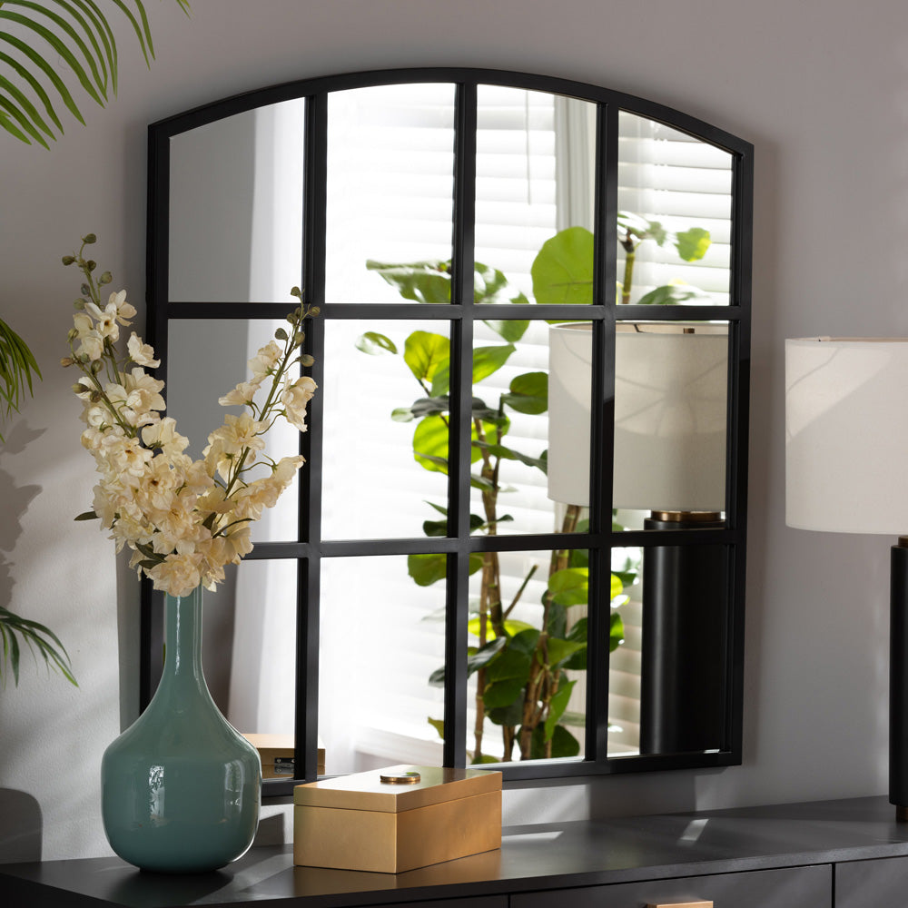 Baxton Studio - Barrington Mirror in Black - RXW-10391-Black view 3