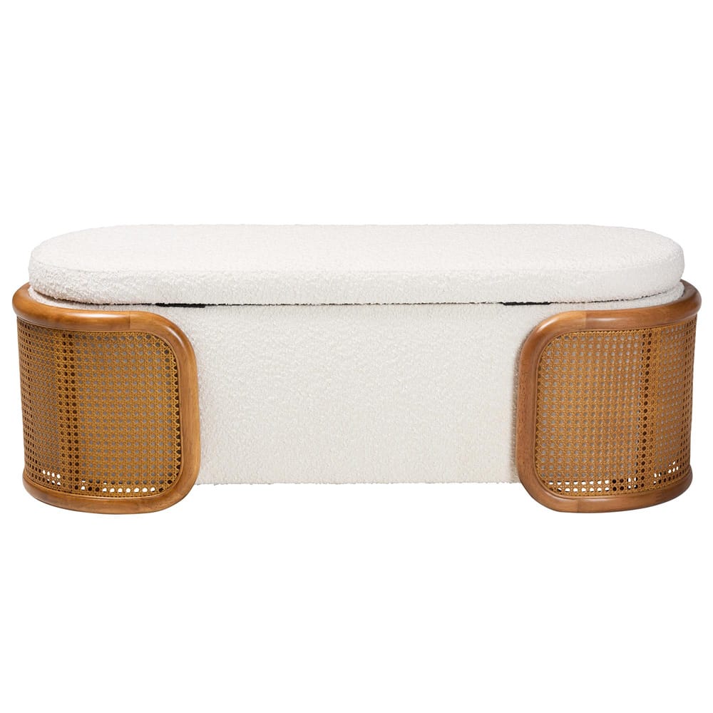 Baxton Studio - Basira Storage Bench in Cream/Brown - BBT5489-Maya Cream-Bench view 5