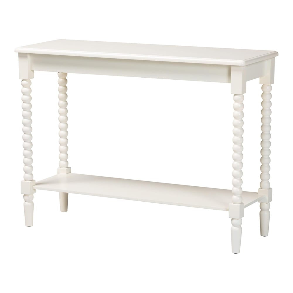 Baxton Studio - Bayard Console Table in White - JY25A036-White Wooden-Console Table view 1