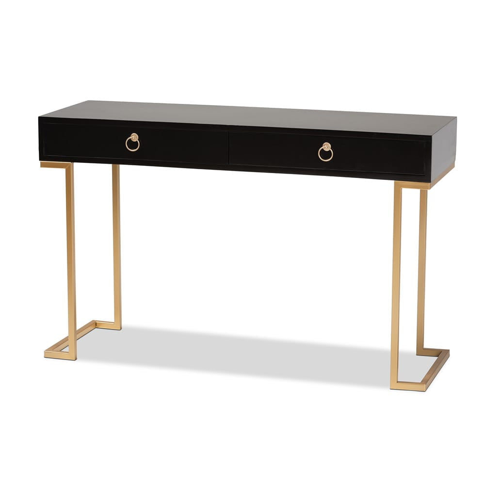 Baxton Studio - Beagan Console Table in Black/Gold - JY20B168-Black/Gold view 1