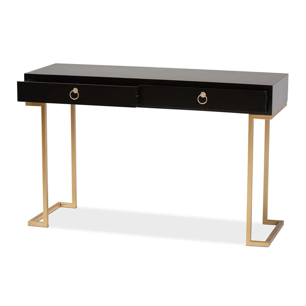 Baxton Studio - Beagan Console Table in Black/Gold - JY20B168-Black/Gold view 2
