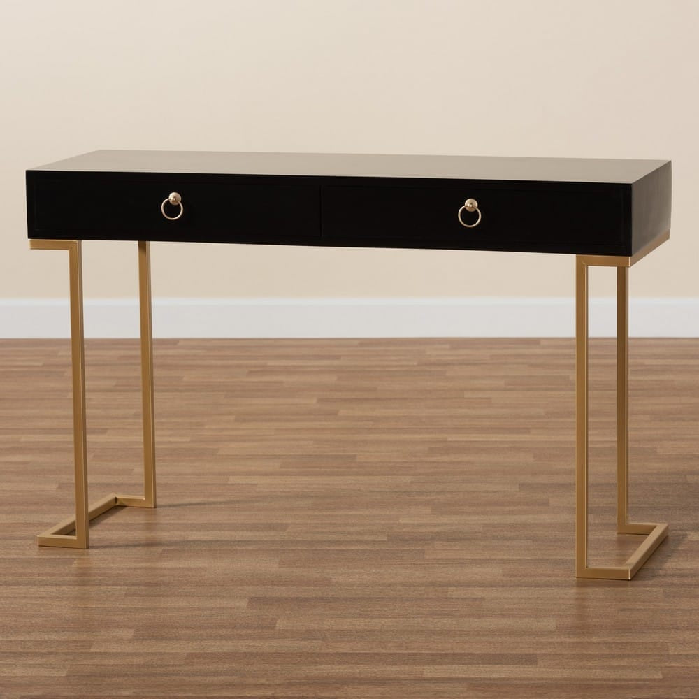 Baxton Studio - Beagan Console Table in Black/Gold - JY20B168-Black/Gold view 9