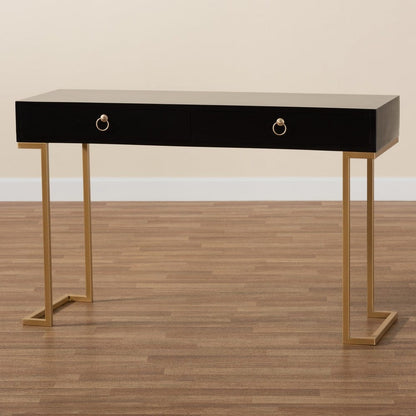 Baxton Studio - Beagan Console Table in Black/Gold - JY20B168-Black/Gold view 9