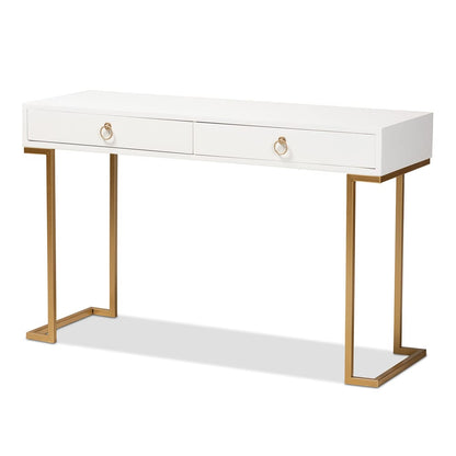 Baxton Studio - Beagan Console Table in White/Gold - JY20B168-White/Gold view 1