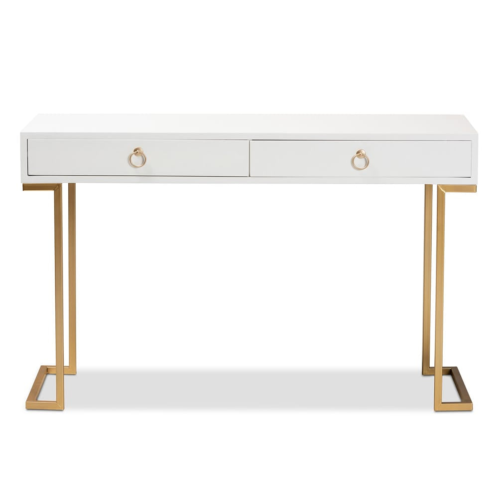 Baxton Studio - Beagan Console Table in White/Gold - JY20B168-White/Gold view 3