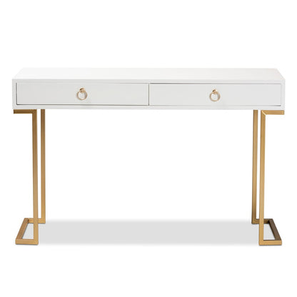 Baxton Studio - Beagan Console Table in White/Gold - JY20B168-White/Gold view 3