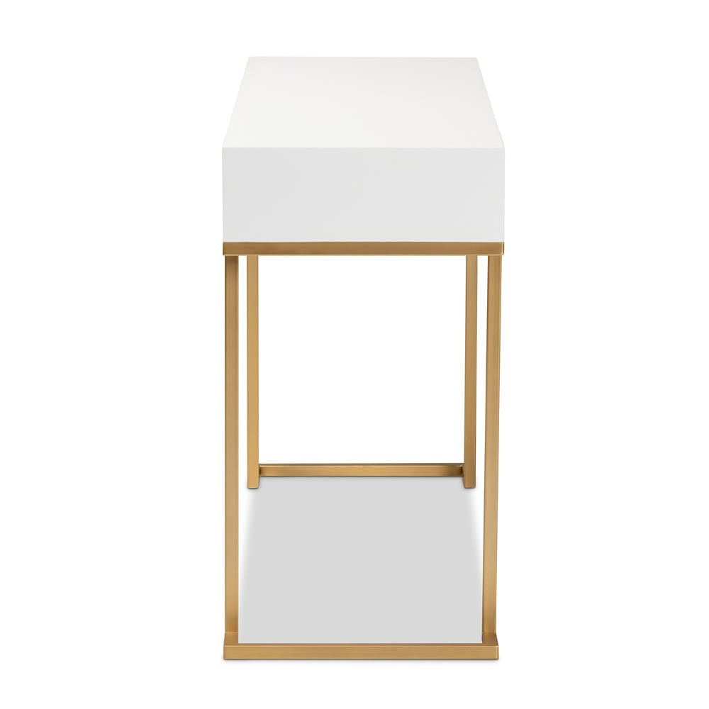 Baxton Studio - Beagan Console Table in White/Gold - JY20B168-White/Gold view 4