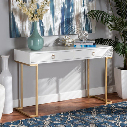 Baxton Studio - Beagan Console Table in White/Gold - JY20B168-White/Gold view 8