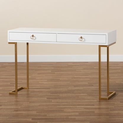 Baxton Studio - Beagan Console Table in White/Gold - JY20B168-White/Gold view 9