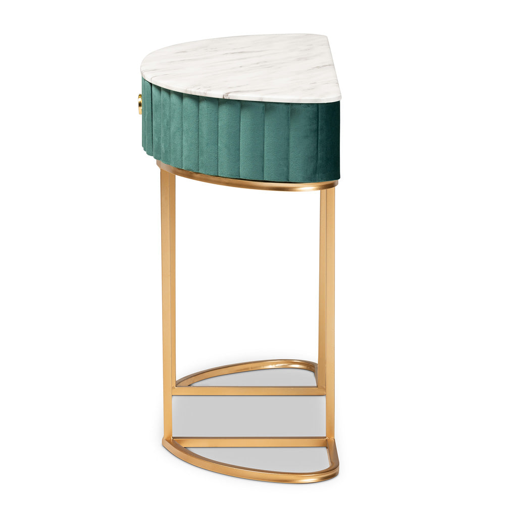 Baxton Studio - Beale Console Table in Green/Gold - JY20A157-Green/Gold-Console view 4