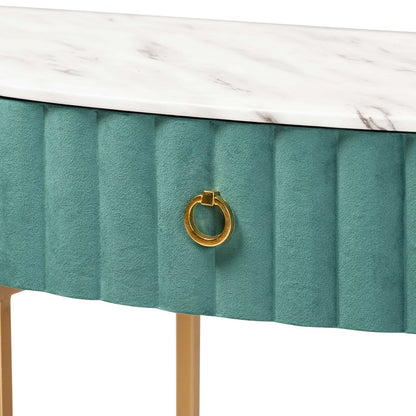 Baxton Studio - Beale Console Table in Green/Gold - JY20A157-Green/Gold-Console view 6