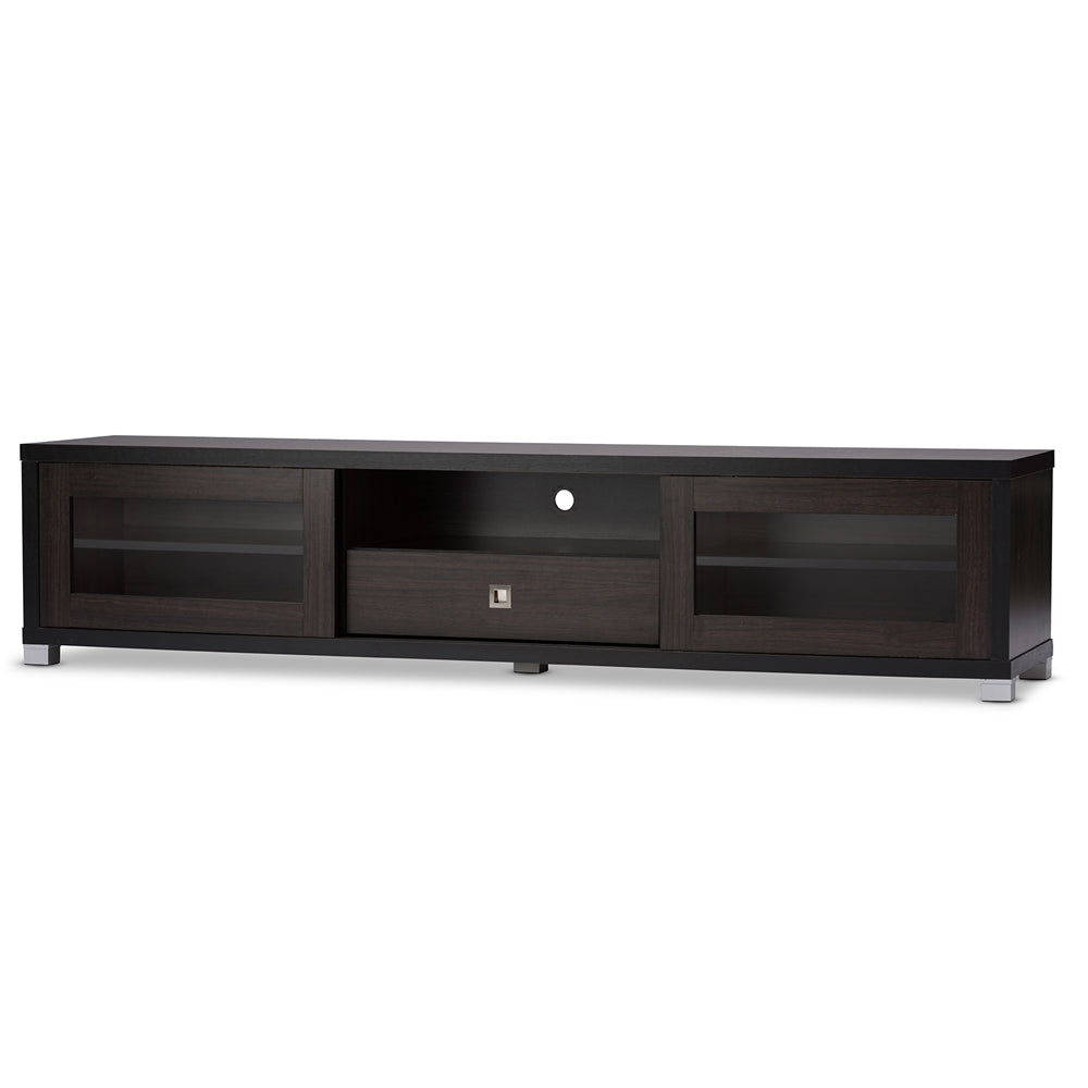 Baxton Studio - Beasley TV Stand in Dark Brown - TV834180-Wenge view 1