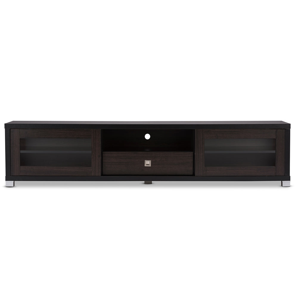 Baxton Studio - Beasley TV Stand in Dark Brown - TV834180-Wenge view 2