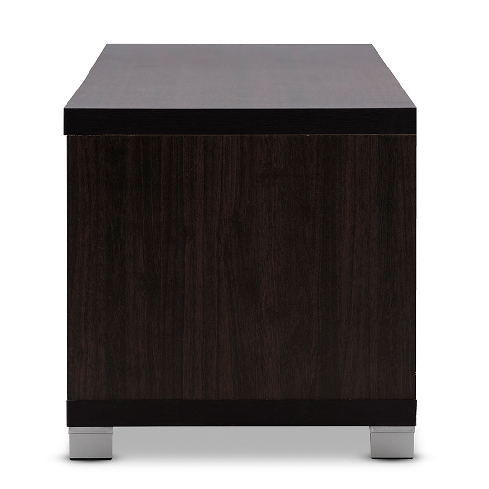 Baxton Studio - Beasley TV Stand in Dark Brown - TV834180-Wenge view 3