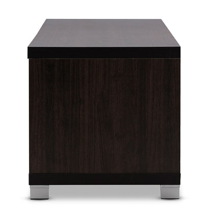 Baxton Studio - Beasley TV Stand in Dark Brown - TV834180-Wenge view 3