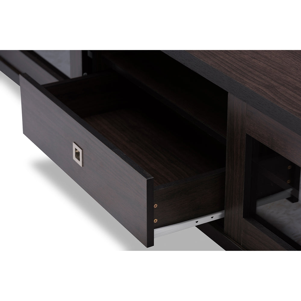 Baxton Studio - Beasley TV Stand in Dark Brown - TV834180-Wenge view 5
