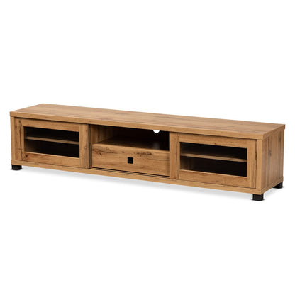 Baxton Studio - Beasley TV Stand in Oak Brown/Black - TV834180-Wotan Oak view 1