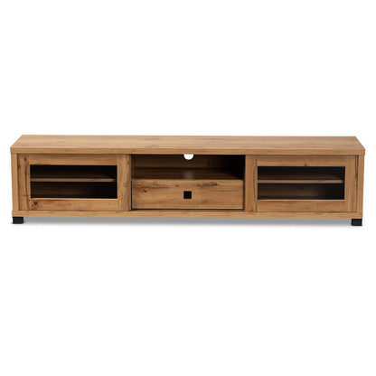 Baxton Studio - Beasley TV Stand in Oak Brown/Black - TV834180-Wotan Oak view 3