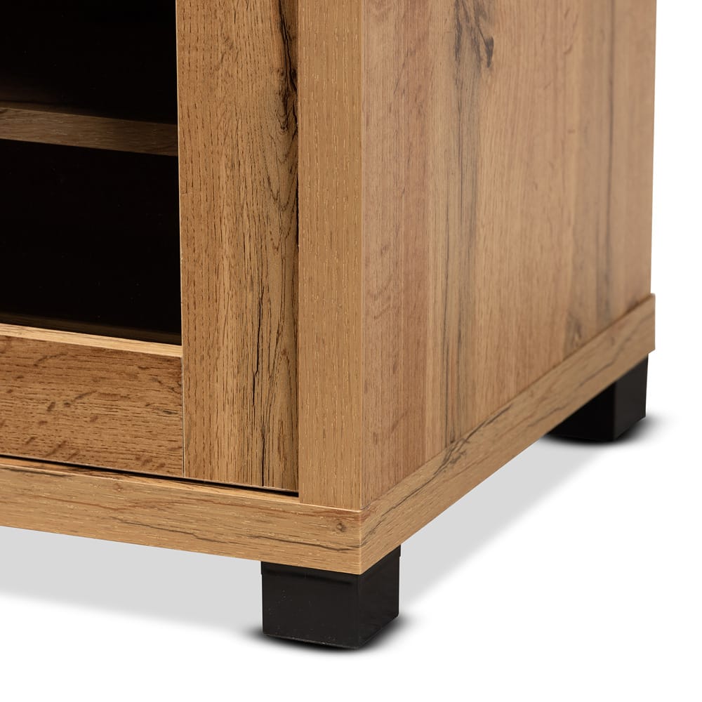 Baxton Studio - Beasley TV Stand in Oak Brown/Black - TV834180-Wotan Oak view 6