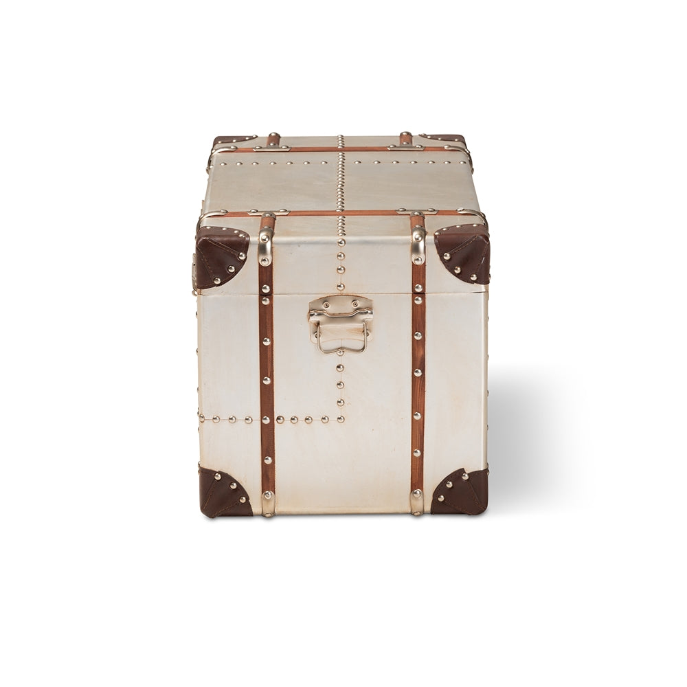 Baxton Studio - Bechet Ottoman in Silver - NCC2802M-Silver-Ottoman view 4