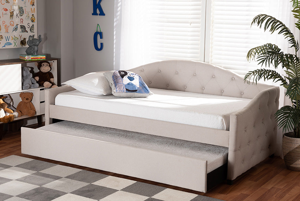 Baxton Studio - Becker Daybed - Becker-Beige-Daybed-T/T view 9