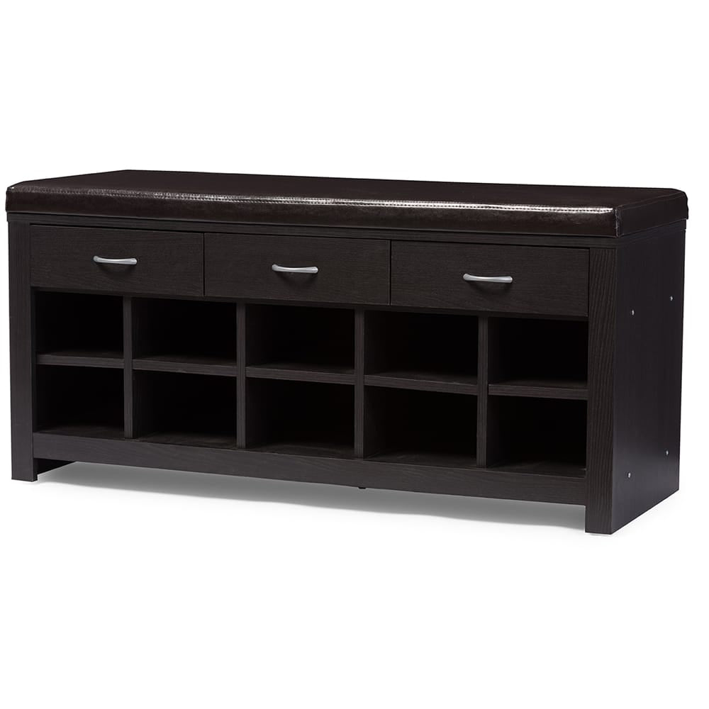 Baxton Studio - Bench in Dark Brown  - WI5374 view 1