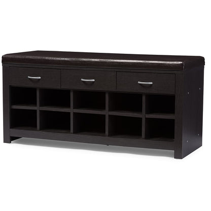 Baxton Studio - Bench in Dark Brown  - WI5374 view 1