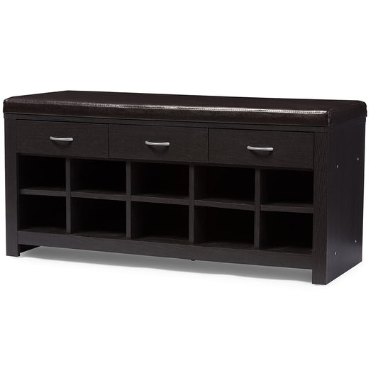 Baxton Studio - Bench in Dark Brown  - WI5374 view 1