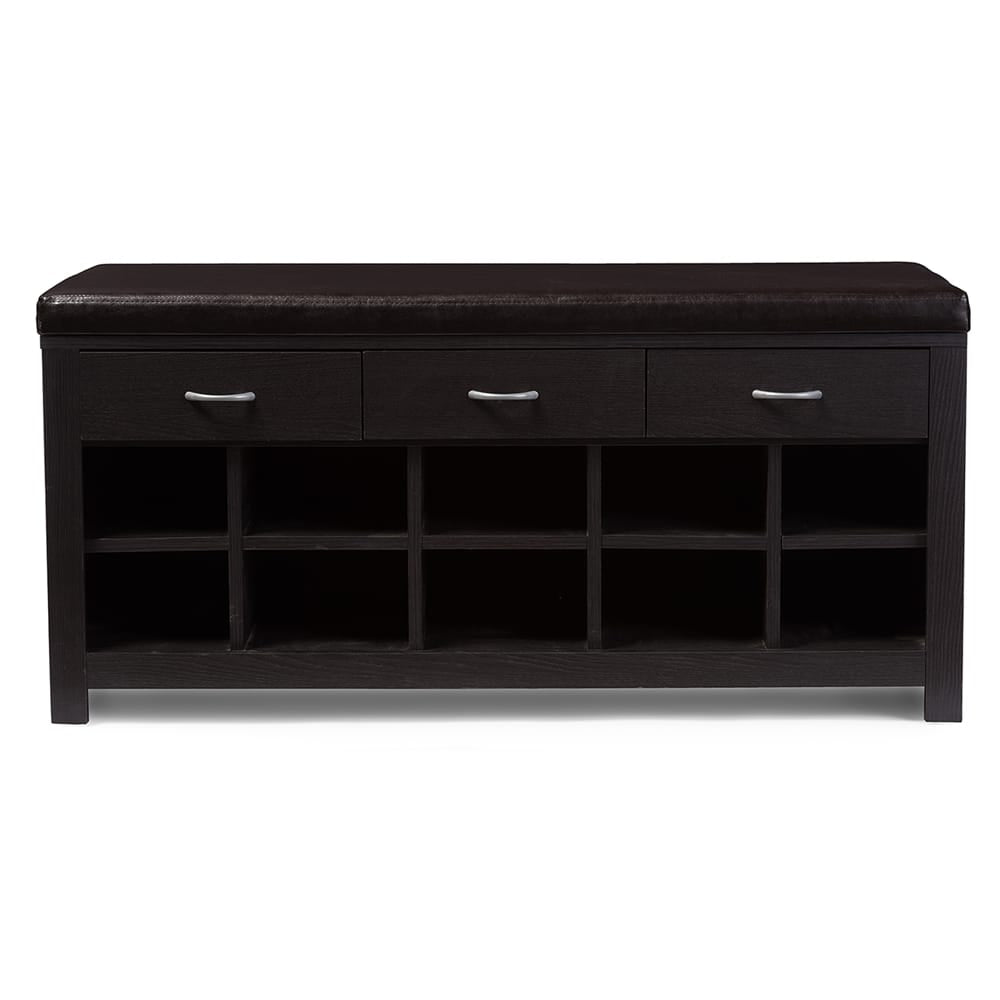 Baxton Studio - Bench in Dark Brown  - WI5374 view 2
