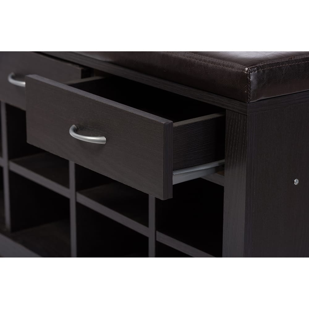 Baxton Studio - Bench in Dark Brown  - WI5374 view 4