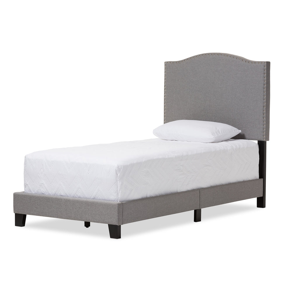 Baxton Studio - Benjamin Twin Size Bed in Grey - Benjamin-Twin-Grey view 1