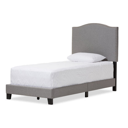 Baxton Studio - Benjamin Twin Size Bed in Grey - Benjamin-Twin-Grey view 1
