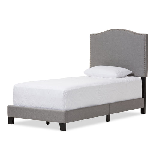Baxton Studio - Benjamin Twin Size Bed in Grey - Benjamin-Twin-Grey view 1