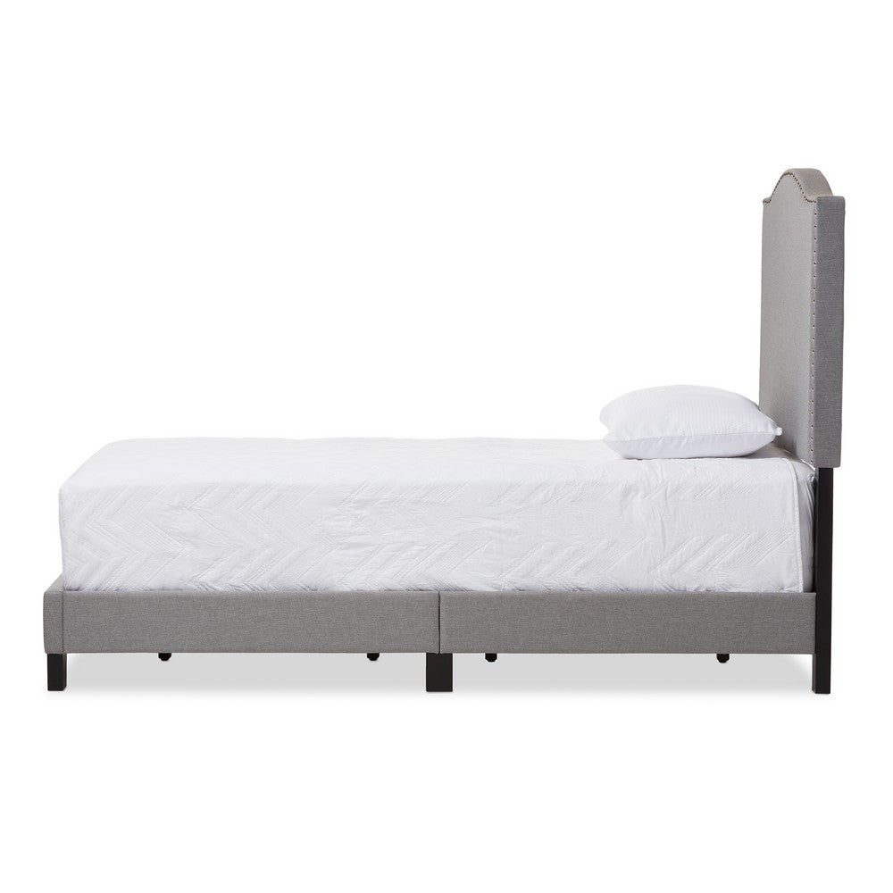 Baxton Studio - Benjamin Twin Size Bed in Grey - Benjamin-Twin-Grey view 2