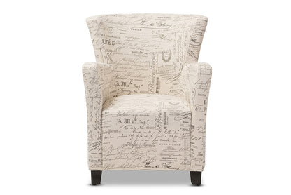 Baxton Studio - Benson Chair with Ottoman in Beige - WS-0710-Beige-L277 view 2