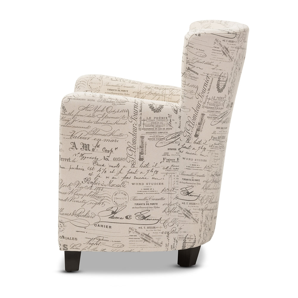 Baxton Studio - Benson Chair with Ottoman in Beige - WS-0710-Beige-L277 view 4
