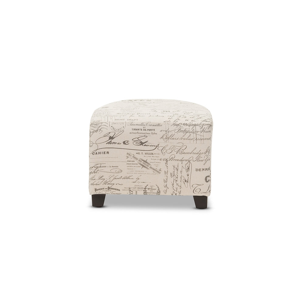 Baxton Studio - Benson Chair with Ottoman in Beige - WS-0710-Beige-L277 view 9