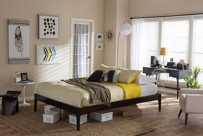 Baxton Studio - Bentley Queen Size Bed - SW8021-CappucciNo-A43-Queen view 4
